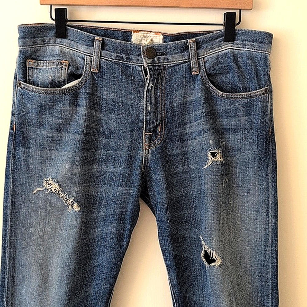 Current/Elliott Womens 27 The Boyfriend Distressed Denim Jeans Casual City - Picture 3 of 8